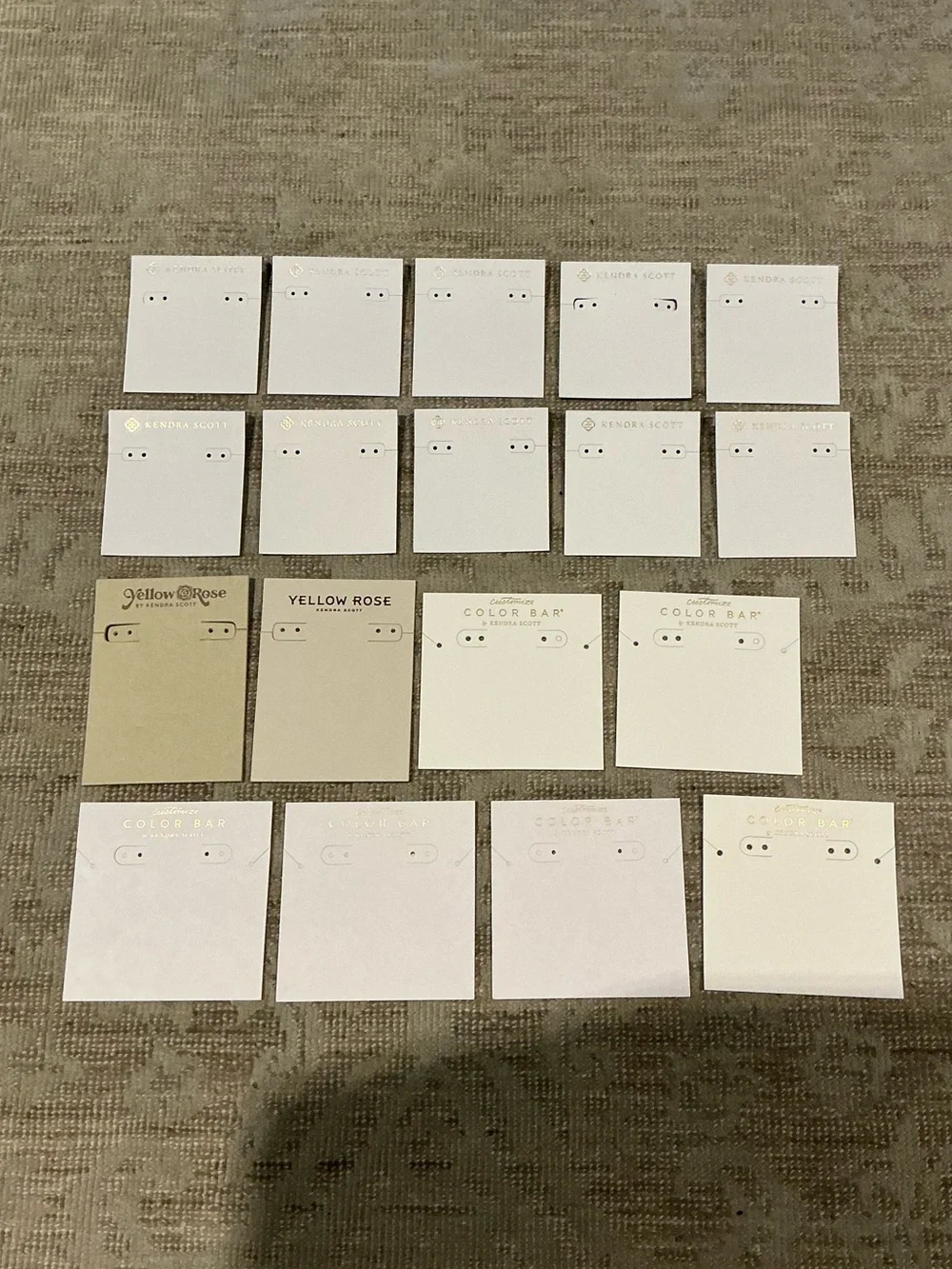 Kendra Scott Assorted Jewelry Earring Display Cards - White & Tan